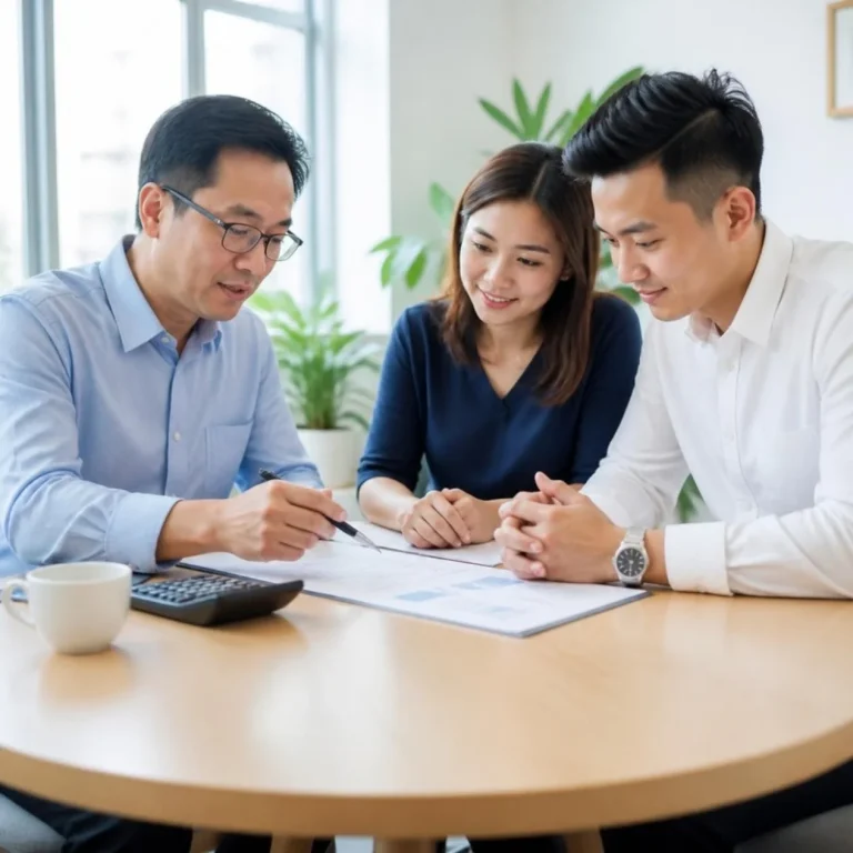 A tax consultant explaining a report to a business couple